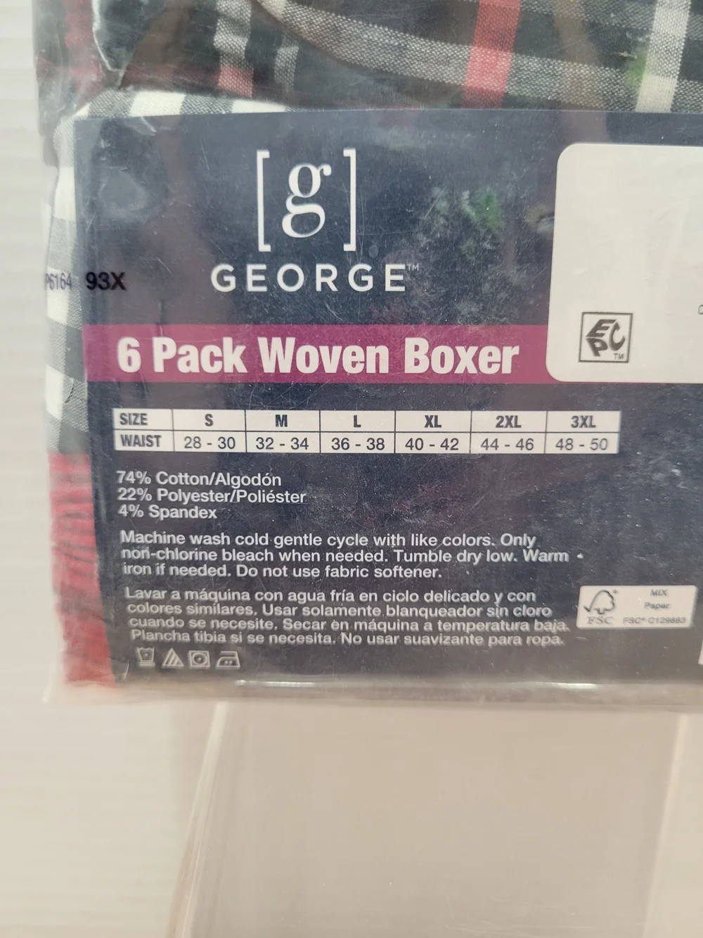 George 6-Pack Woven Boxers XL (40-42) Tag Free